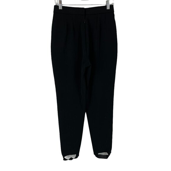 Donna Karan Vintage 80s Black Stirrup Stretch Pants Gold Logo Zip Pulls Small - Picture 4 of 12